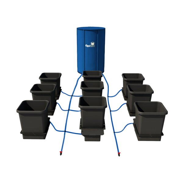 AutoPot | 1Pot Bewässerungssystem 9 mm | 9 x 15 L Topf | 100L-Flextank