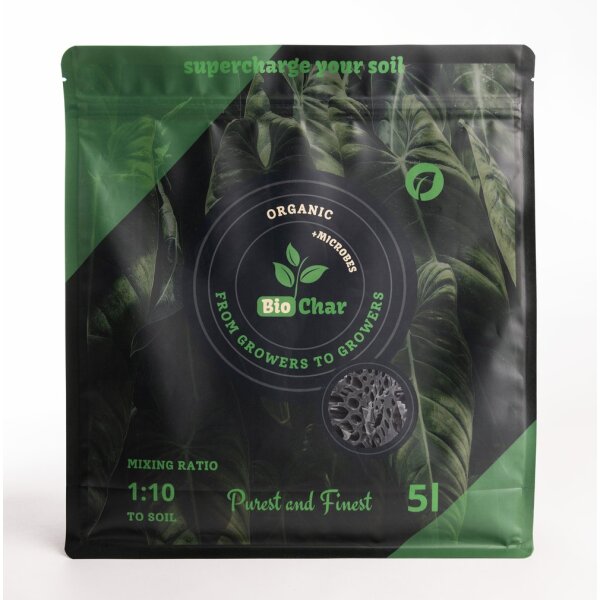 CO2 Products | Biochar + Microbes | Bodenverbesserer mit Pflanzenkohle und Mykorrhiza | 5 L